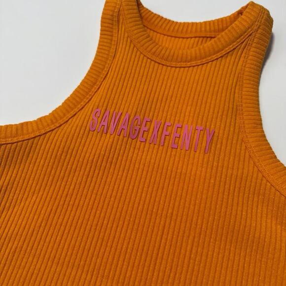 Savage X Fenty Essential Heavy Rib Cropped Logo Tank - Picture 3 of 5